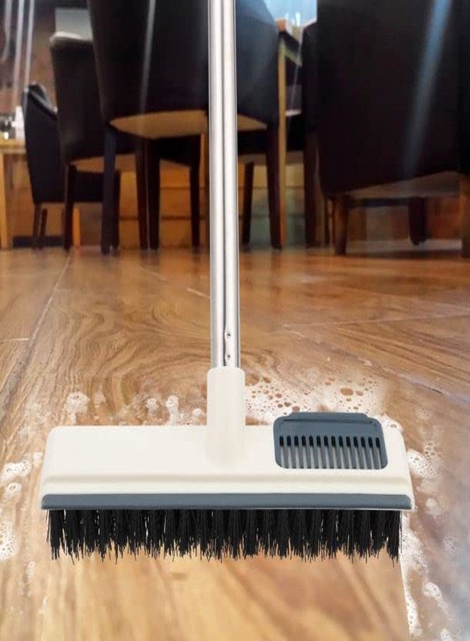Whixant Grout Brush with Long Handle - Shower Floor Tile & Tub Scrubber Cleaning Brush and Scraper - Extendable 3-in-1 Large Stiff Bristles Scrub Cleaner for Kitchen, Bathroom, Swimming Pool - Image 1